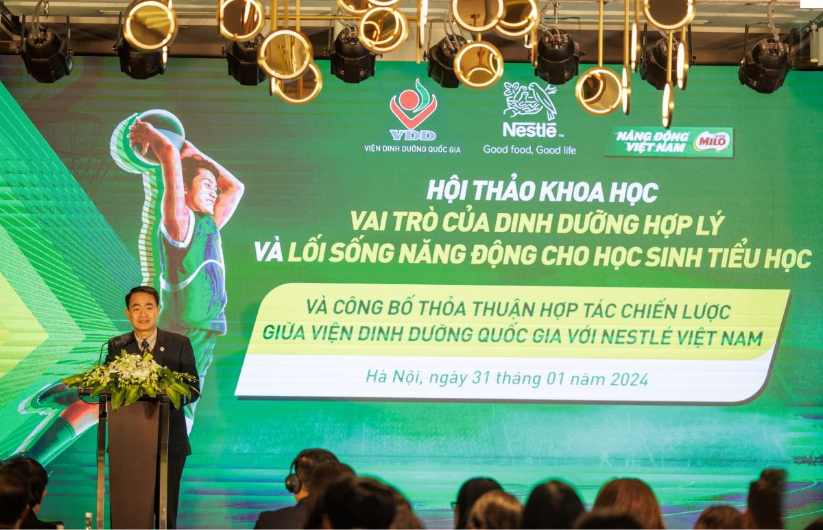 PGS.TS. Trần Thanh Dương - Viện trưởng Viện Dinh dưỡng phát biểu tại hội thảo.